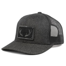 Load image into Gallery viewer, Wooden Patch Buck Deer Rack Hunting Trucker Hat By Union Standard