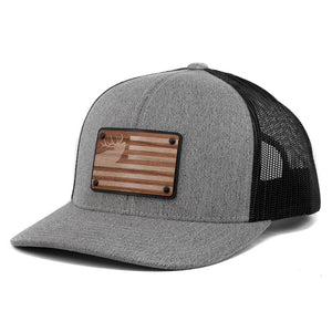 Freedom Elk Wooden Patch Trucker Hat By Union Standard