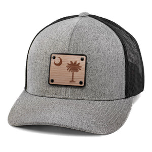 South Carolina Wooden Flag Curved Bill Trucker Hat By Union Standard