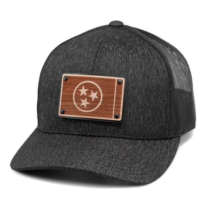 Wooden Tennessee Flag Snapback Trucker Hat By Union Standard