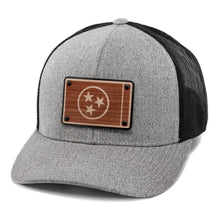 Load image into Gallery viewer, Wooden Tennessee Flag Snapback Trucker Hat By Union Standard