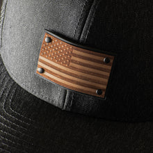 Load image into Gallery viewer, American Flag Wooden Patch Snapback Hat