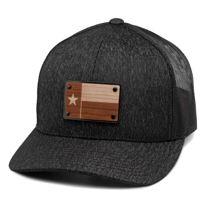 Texas Flag Wooden Patch Snapback Hat